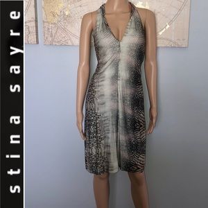 $299 Stina Sayre Sleeveless Animal Print Dress